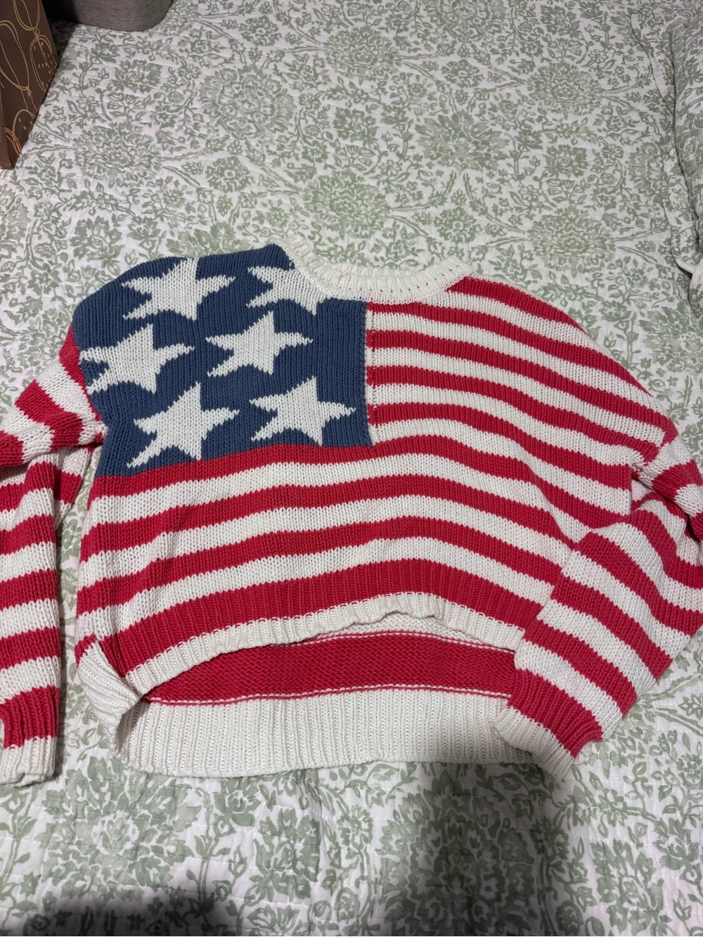 Red White & Blue Stars & Stripes Knit Sweater